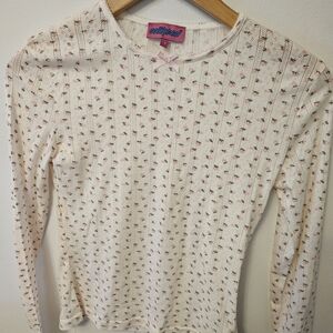 Edikted NWOT Cream Top with Pink Floral Design